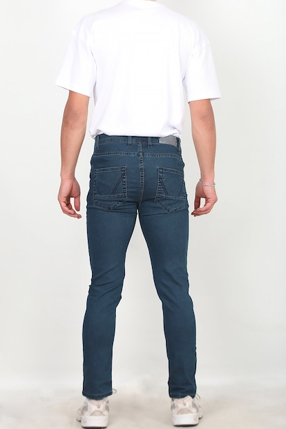 Erkek Boru Paça Kot Pantolon Lacivert Lacivert 6