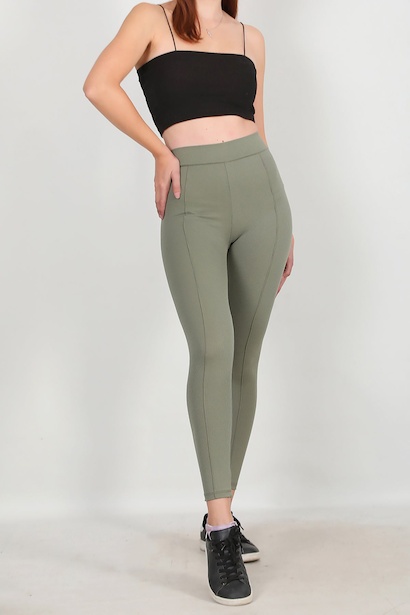 Kadın Fitilli Tayt Haki