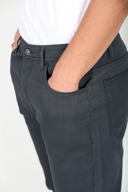 Erkek Boru Paça Kot Pantolon Füme Füme 6