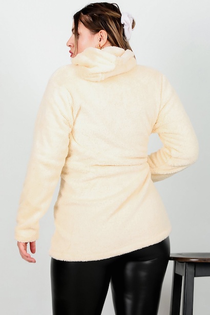 Büyük Beden Peluş Ceket Taş Taş 6