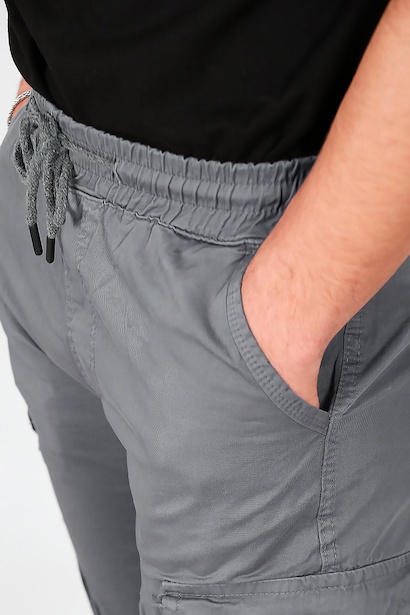 Erkek Paça Lastikli Komando Pantolon Gri Gri 6