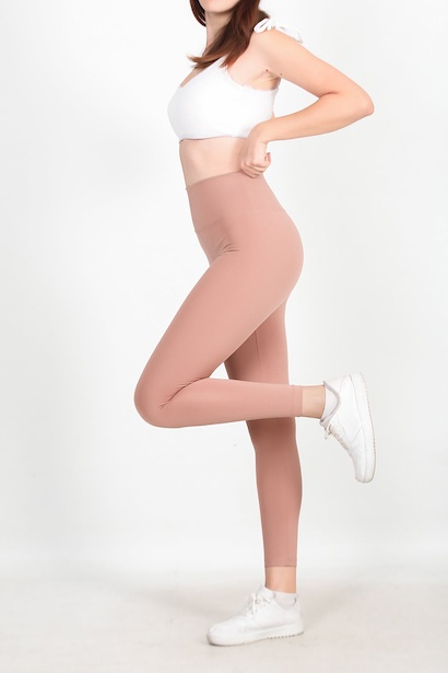 Kadın Yüksek Bel Tayt Gül