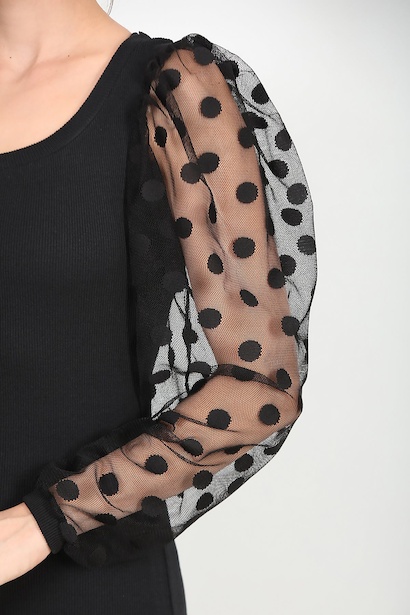 Kadın Tüllü Kısa Elbise Siyah Siyah 6