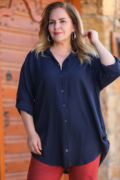 Büyük Beden Gömlek Lacivert