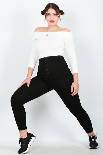 Büyük Beden Ön Dikişli Tayt 