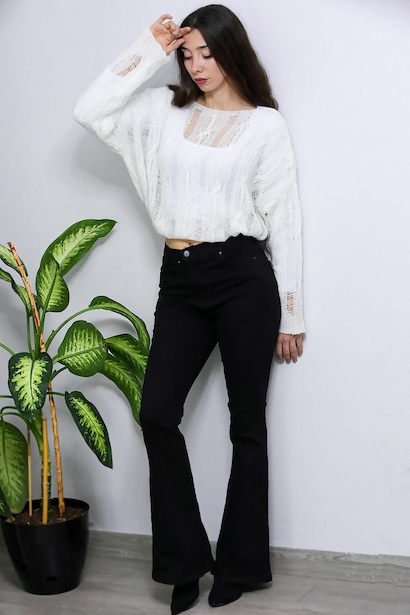 Kadın İspanyol Paça Pantolon 