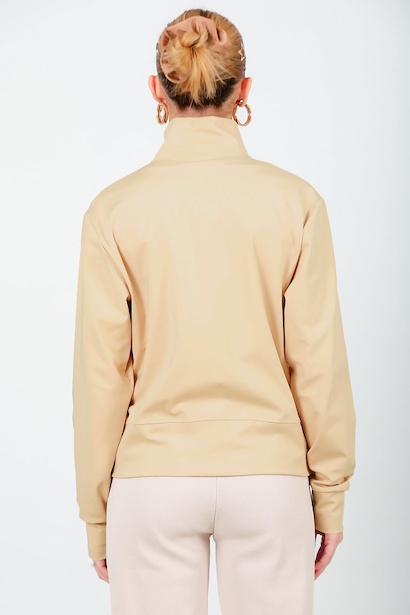 Kadın Dik Yaka Ceket  Bej 6