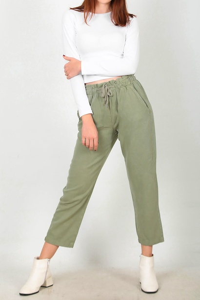 Kadın Bel Bağcıklı Pantolon 