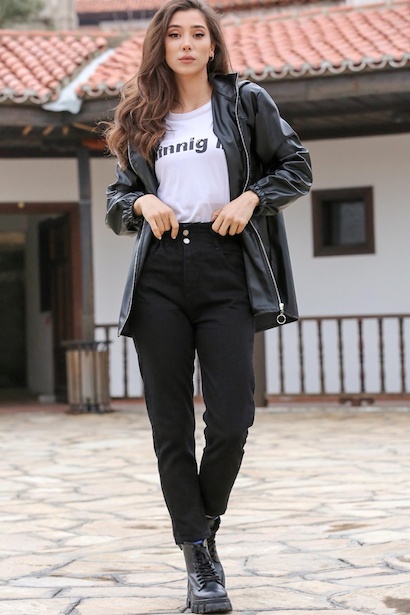 Kadın Mom Jeans Kot Pantolon 