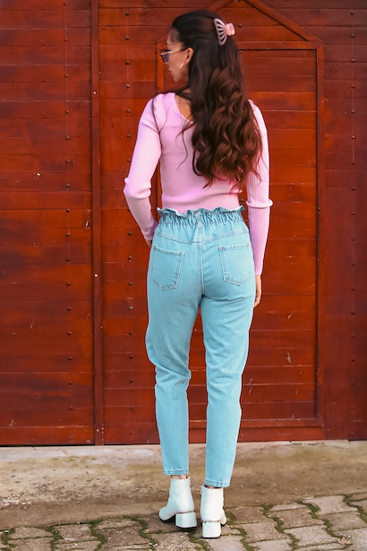 Kadın Mom Jeans Kot Pantolon  Mavi 6