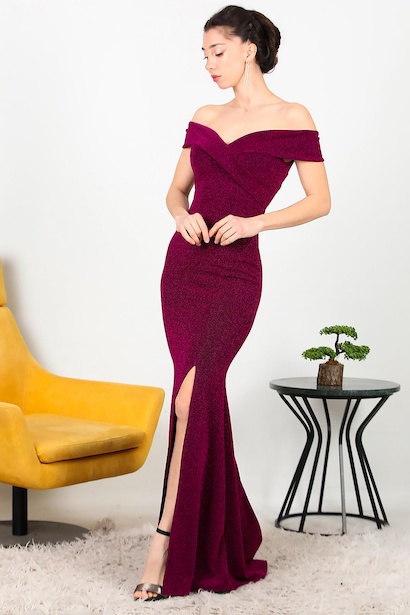 Kadın Simli Uzun Abiye 