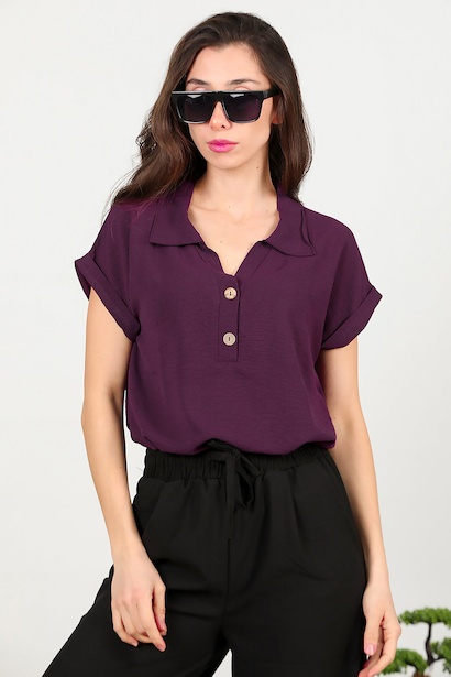 Kadın Gömlek Yaka Bluz 