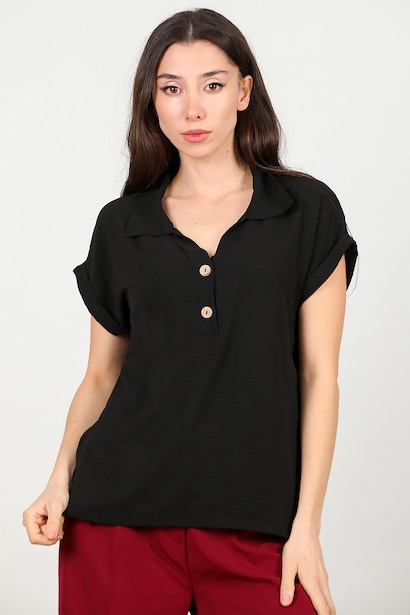 Kadın Gömlek Yaka Bluz 