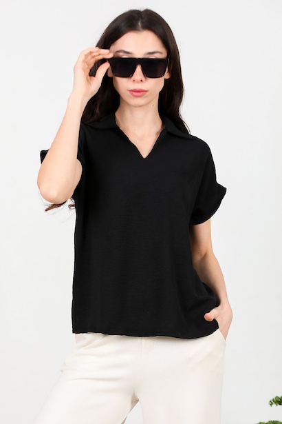 Kadın Ayrobin V Yaka Yakalı Bluz 