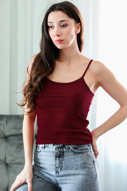 Kadın İp Askılı Bluz 