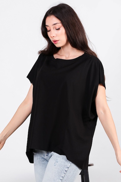 Kadın Salaş T-shırt  Siyah 6