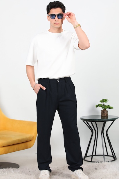 Erkek Bel Lastikli Bagy Kumaş Pantolon 