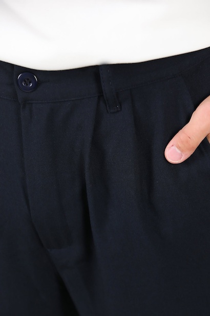 Erkek Bel Lastikli Bagy Kumaş Pantolon  Lacivert 9