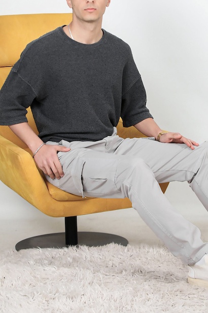 Erkek Kargo Cepli Bol Paça Pantolon 