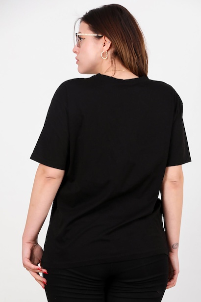 Büyük Beden Oversize T-shirt  Siyah 6
