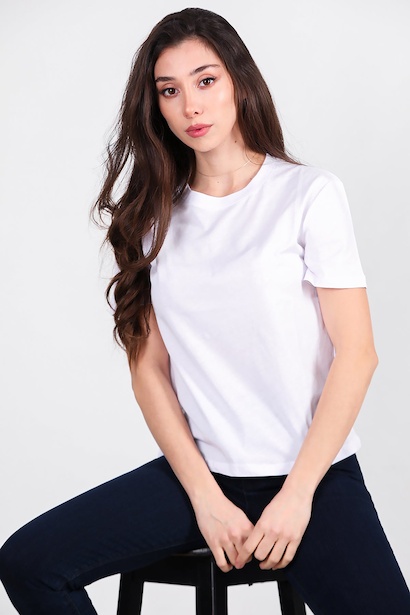 Kadın Bisiklet Yaka T-shırt 