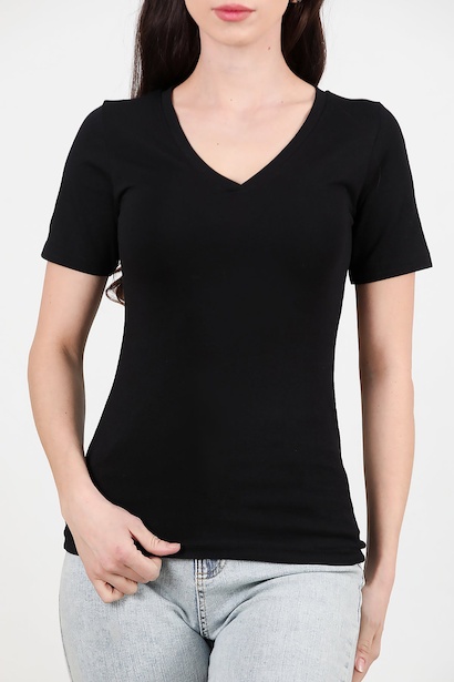 Kadın V Yaka Bady  Siyah 6