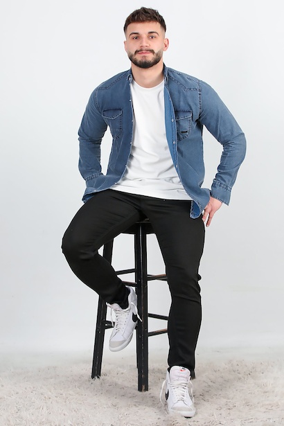 Erkek Slim Likralı Dar Paça Pantolon 