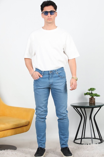 Erkek Slim Likralı Kot Pantolon 