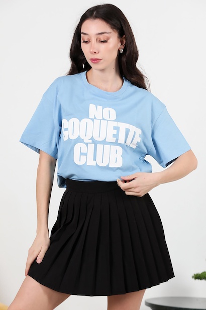 Kadın Önü Baskılı Oversize T-shirt 