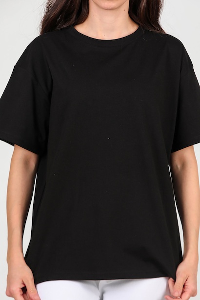 Kadın Owersize T-shirt  Siyah 6
