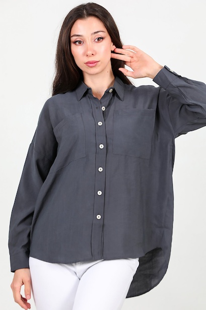 Kadın İki Cepli Gömlek 