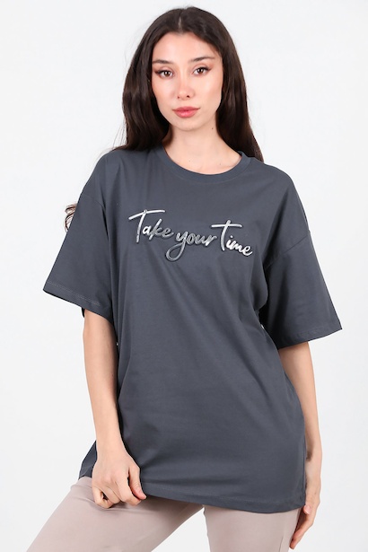 Kadın Ön Yazılı T-shirt 
