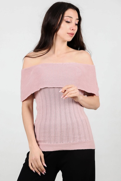 Kadın Madonna Yaka Merserize  Pudra 6