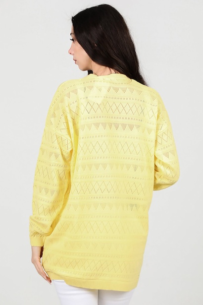 Kadın İnce Hırka  Sarı 6