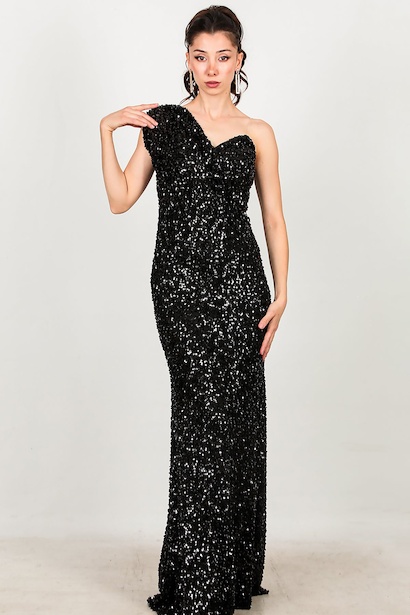 Kadın Tek Omuz Uzun Abiye 