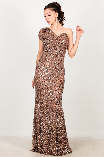 Kadın Tek Omuz Uzun Abiye 