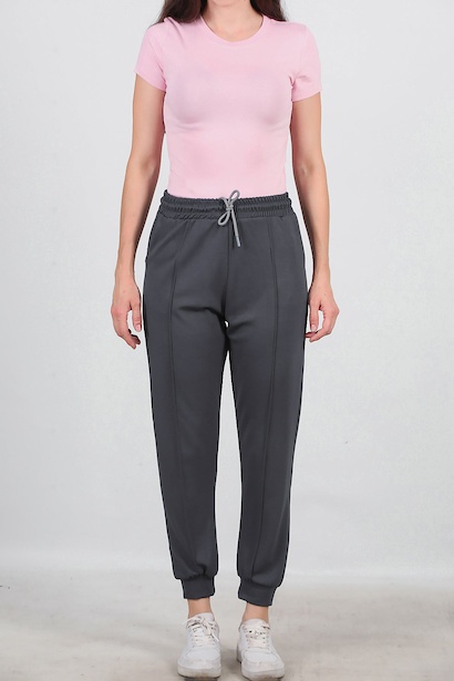 Kadın Paça Manşet Çimalı Eşofman  Füme 6