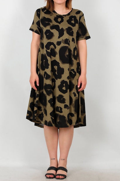 Büyük Beden Desenli Elbise  Çok Renkli 6