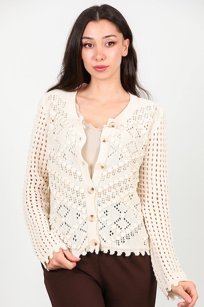 Kadın Hırka  Krem 6