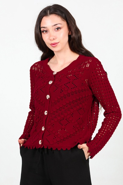 Kadın Hırka  Bordo 6