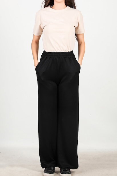 Kadın Bol Paça Cepli Eşofman  Siyah 6