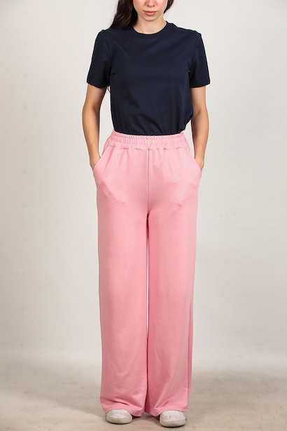 Kadın Bol Paça Cepli Eşofman  Pudra 6