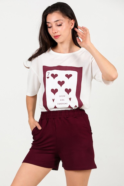 Kadın Cepli Penye Şort 