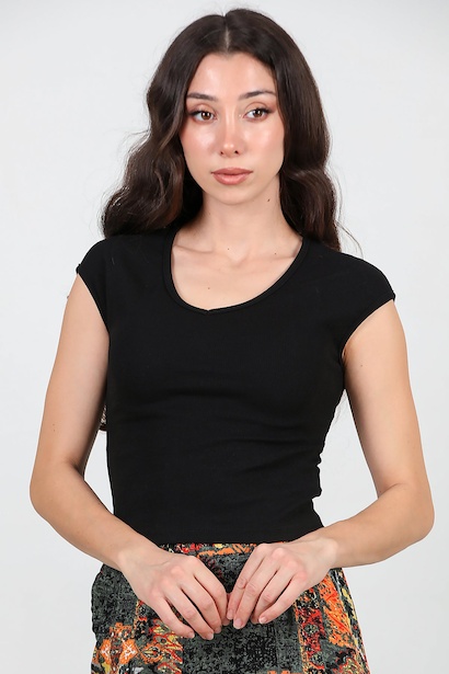 Kadın V Yaka Fitilli Bady 