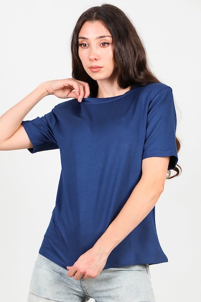 Kadın Bisiklet Yaka Vatkalı Tshırt 