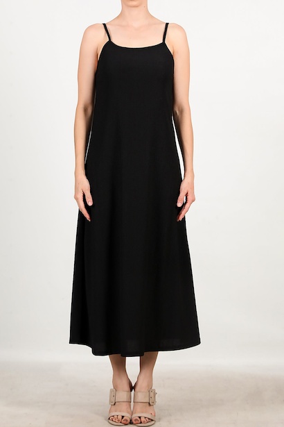 Kadın Askılı Salaş Elbise  Siyah 6