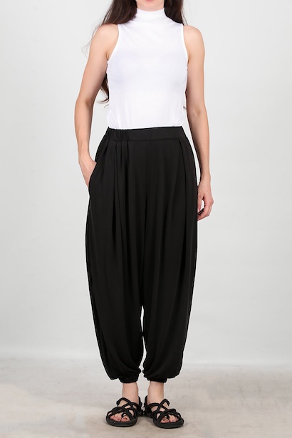 Kadın Paça Lastiki Şalvar  Siyah 6