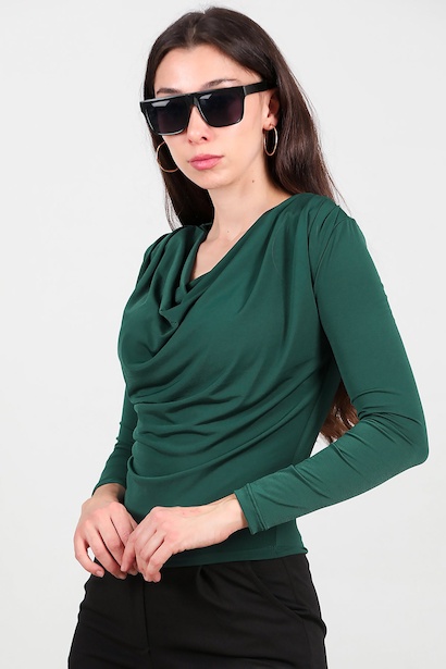 Kadın Degaje Yaka Bluz 