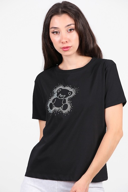 Kadın Taş Baskılı Tshirt 