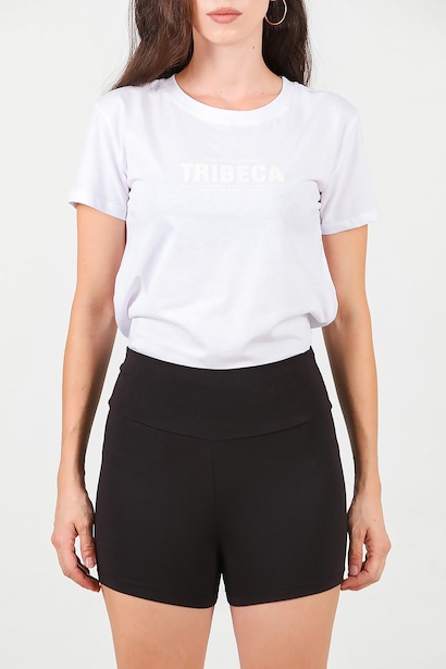 Kadın Yüksek Bel Mini Şort  Siyah 6